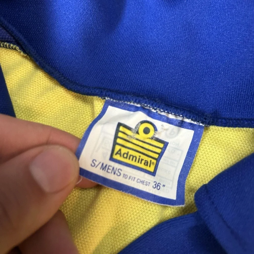 Vintage San Diego Sockers Jersey Mens Small Yellow Blue Soccer Admiral